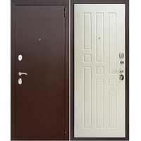 Металлическая дверь ЮрСталь Гарда 205x96 (медный антик/белый ясень, левый)