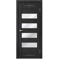 Межкомнатная дверь MDF-Techno Dominika 106 60x200 (бетон антрацит, стекло лакобель черный)