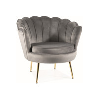 Интерьерное кресло Signal Camellia Velvet Bluvel 14 (серый/золотой)