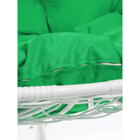 Подвесное кресло M-Group Для двоих 11450104 (белый ротанг/зеленая подушка) в Пинске