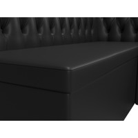 Угловой диван Лига диванов Мирта 262 правый 107608 (экокожа, черный)