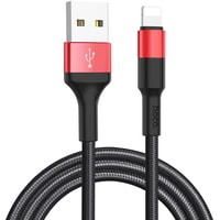 Кабель Hoco X26 USB Type-A - Lightning (1 м, черный/красный)