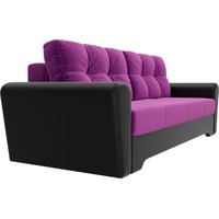 Диван Лига диванов Амстердам 28247 (микровельвет/экокожа, фиолетовый/черный)