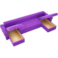 П-образный диван Лига диванов Элис 31487 (велюр, фиолетовый)