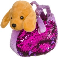 Классическая игрушка Bondibon Милота Собачка Лабрадор в фиолетовой сумке ВВ3967