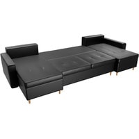П-образный диван Лига диванов Белфаст 31565 (экокожа, черный)
