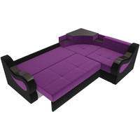 Угловой диван Лига диванов Митчелл 268 правый 107561 (микровельвет, фиолетовый/черный)