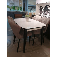 Кухонный стол Васанти плюс Партнер ПС-4 140-180x80 (белый глянец/черный)