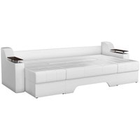 П-образный диван Craftmebel Сенатор (п-образный, боннель, экокожа, белый)