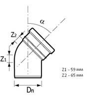 Фитинг Хемкор Отвод ПВХ для наружной канализации 160x67°