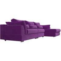 Угловой диван Mebelico Пекин Long 115438 (правый, микровельвет, фиолетовый)