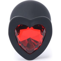 Анальная пробка Play Secrets Silicone Butt Plug Heart Shape Medium черный/красный 29953