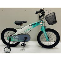 Детский велосипед Lanq Cosmic 16 (голубой/белый/корзина)