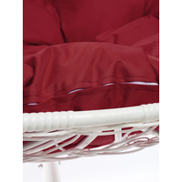 Подвесное кресло M-Group Для двоих 11450102 (белый ротанг/бордовая подушка) в Пинске