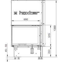 Встраиваемая печь-камин Hoxter ECKA 67/45/51h (литой адаптер)