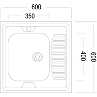 Кухонная мойка Ukinox STD600.600-5C 0L (с сифоном)