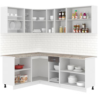 Готовая кухня Кортекс-мебель Корнелия Лира 1.5x2.1 (белый/береза/марсель)