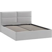 Кровать Трия Глосс универсальный тип 1 с ПМ и заглушиной 160x200 (велюр Confetti Silver)