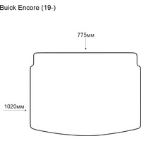 Коврик для багажника Alicosta Buick Encore 2019- (багажник, ЭВА ромб, серый)
