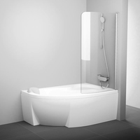 Стеклянная шторка для ванны Ravak Rosa CVSK1 140/150 (белый/прозрачное) правая