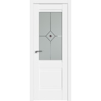 Межкомнатная дверь ProfilDoors Классика 2U L 60x200 (аляска/матовое с коричневым фьюзингом)