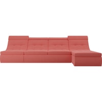 Модульный диван Лига диванов Холидей люкс 105564 (микровельвет, коралловый)