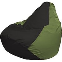 Кресло-мешок Flagman Груша Мини Г0.1-399 (чёрный/оливковый)