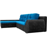 Угловой диван Лига диванов Анталина 31585 (левый, велюр, голубой/черный)