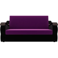 Диван Лига диванов Меркурий 120 106336 (микровельвет, фиолетовый/черный)