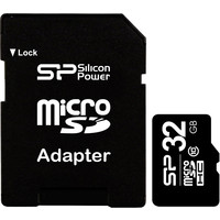 Карта памяти Silicon-Power microSDHC (Class 10) 32GB + адаптер (SP032GBSTH010V10-SP)