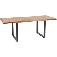 Кухонный стол Halmar Apex 140x85 (дуб натуральный/черный, массив)