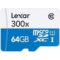 Карта памяти Lexar LSDMI64GB1EU300A microSDXC 64GB + адаптер
