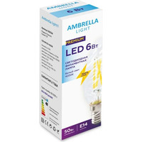 Светодиодная лампочка Ambrella Filament LED C35 6W E14 4200K (50W) 220-240V 202124