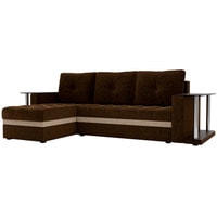Угловой диван Craftmebel Атланта М угловой 2 стола (боннель, левый, коричневый вельвет)