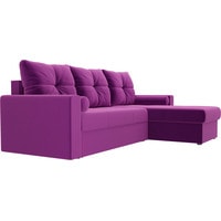 Угловой диван Лига диванов Верона 100267 (правый, микровельвет, фиолетовый)