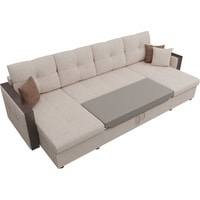 П-образный диван Лига диванов Валенсия 31447 (рогожка, бежевый)