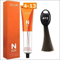 Крем-краска Ollin Professional N-Joy Color Cream 4/13 шатен пепельно-золотистый 100 мл