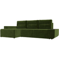 Угловой диван Лига диванов Чикаго левый 110749L (микровельвет зеленый)