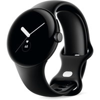 Умные часы Google Pixel Watch (матовый черный/обсидиан, спортивный силиконовый ремешок)