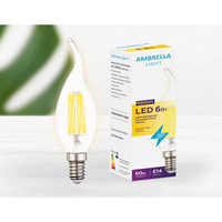Светодиодная лампочка Ambrella Filament LED C37L-F 6W E14 3000K (60W) 202214