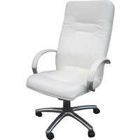 Кресло VIROKO STYLE Ideal chrome (кожа, мультиблок, белый)