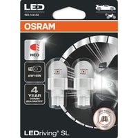 Светодиодная лампа Osram W16W LEDriving Red 2шт