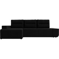 Угловой диван Лига диванов Чикаго левый 110753L (микровельвет черный)