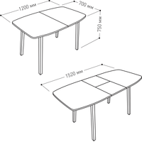 Кухонный стол Listvig Лион 120 раздвижной (дуб/белый)