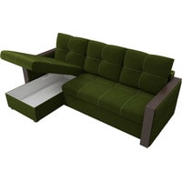 Угловой диван Лига диванов Валенсия 29085 (левый, микровельвет, зеленый)