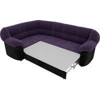 Угловой диван Лига диванов Карнелла 29425 (левый, велюр, фиолетовый/черный)