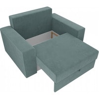 Кресло-кровать Mebelico Мэдисон 14 106109 (велюр, бирюзовый/бирюзовый/бежевый)