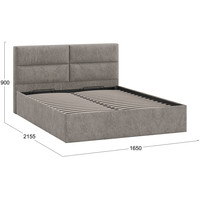 Кровать Трия Глосс универсальный тип 1 с ПМ 160x200 (микровелюр Wellmart Latte)