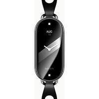 Фитнес-браслет Xiaomi Smart Band 8 (серый, с черным ремешком из кожи и металла, китайская версия) в Пинске