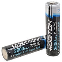 Аккумулятор Robiton 18650 2600mAh с защитой [2.6/Li18650]